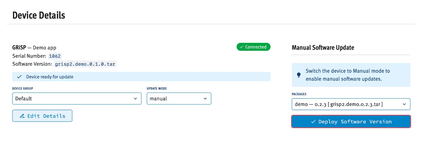 GRiSP.io platform interface: Secure cloud to edge computing solution for IoT device management, real time monitoring and fleet orchestration